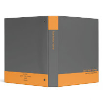 Plain Elegant Simple Orange / Grey Stripe binders by Ruxique Plain Elegant Simple Orange / Grey Stripe binders