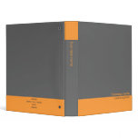 Plain Elegant Simple Orange / Grey Stripe binders