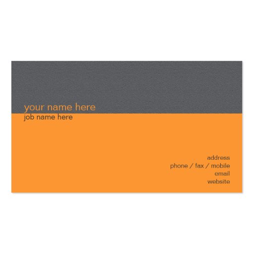 Plain Elegant Simple Orange / Grey Stripe Business Card (back side)