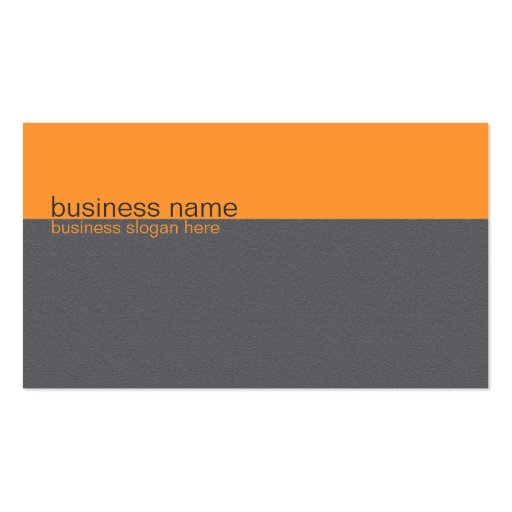 Plain Elegant Simple Orange / Grey Stripe Business Card (front side)