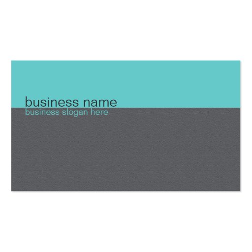 Plain Elegant Simple Turquiose / Grey Stripe Business Card Template (front side)