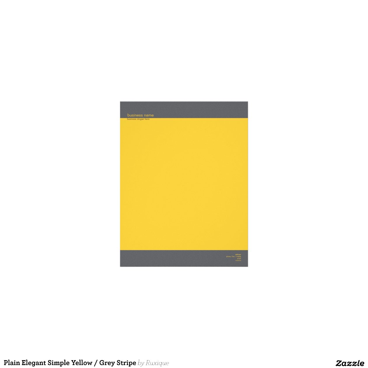 Plain Elegant Simple Yellow / Grey Stripe Letterhead ...
