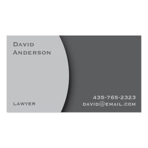 Plain Gray Professional Business Card (front side)