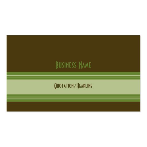 Plain Green & Brown Business Card (back side)