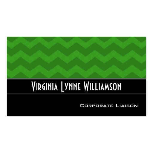 Plain Green Chevron Modern Business Cards