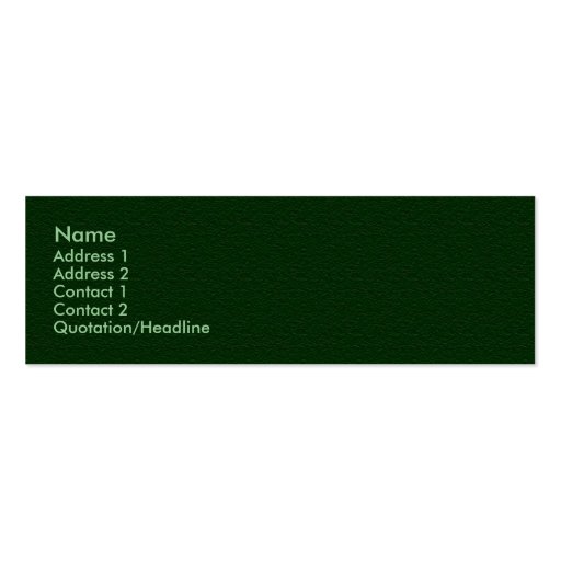 Plain Green Sandstone Profile Card Business Card (front side)