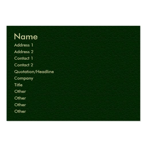Plain Green Sandstone Profile Card Business Cards (front side)