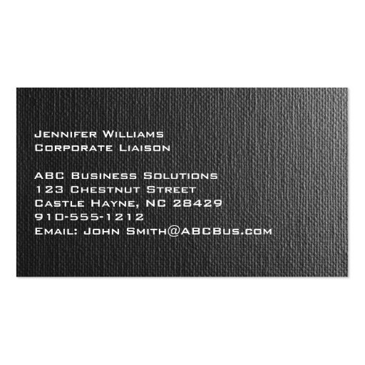Plain Grey Canvas Professional Business Card (back side)