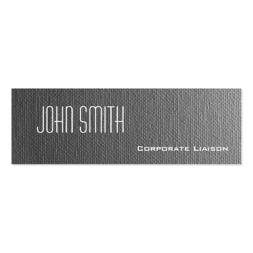 Plain Grey Canvas Slim Modern Business Cards (front side)