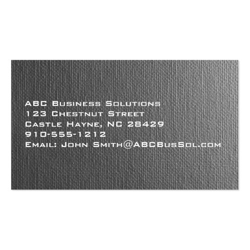 Plain Grey Modern Professional Business Cards (back side)