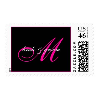 Plain Hot Pink Monogram/DIY colors Postage Stamps