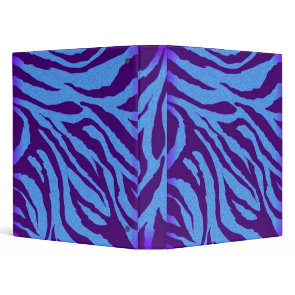 Scene Style Indigo/Blue Zebra Animal Print Binder