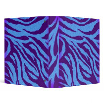 Plain Indigo/Blue Zebra Print Binder binders