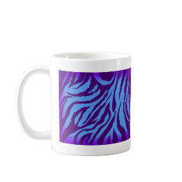 Plain Indigo Blue Zebra Animal Print Mug