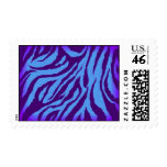 Plain Indigo/Blue Zebra Print Postage Stamp