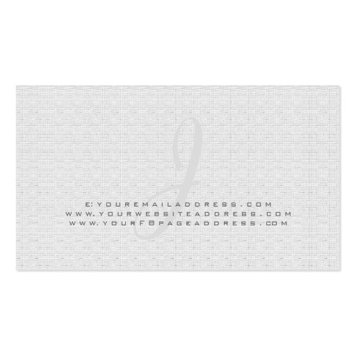 Plain Light GraySimple Burlap Linen Texture Business Cards (back side)