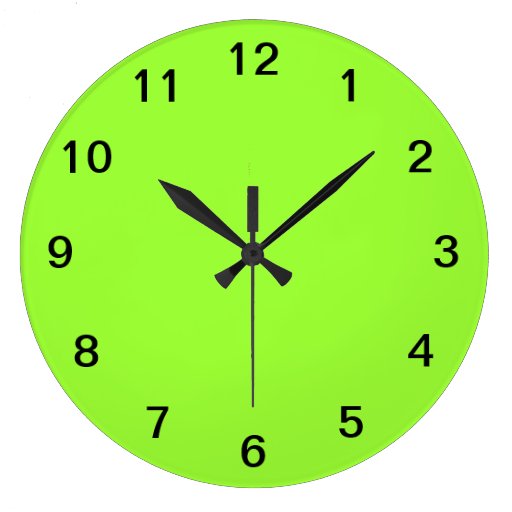 Plain Lime Green Background. Round Wall Clocks Zazzle