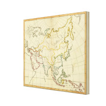 Plain map Asia Gallery Wrapped Canvas