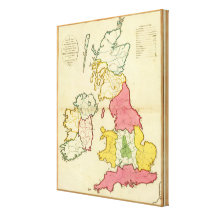 Plain map British Islands Canvas Print