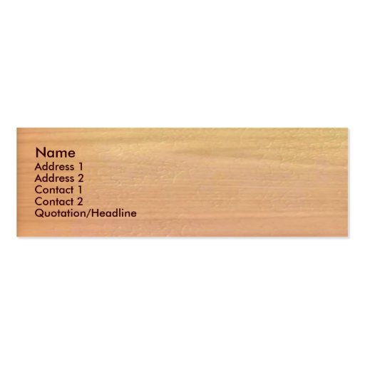 Plain Maple Wood Business Card (front side)