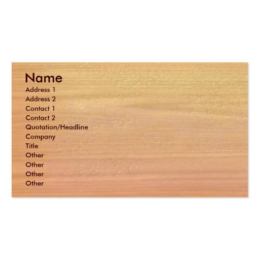 Plain Maple Wood Business Card (front side)