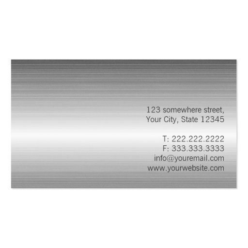 Plain Metal Cement Contractor Business Card (back side)