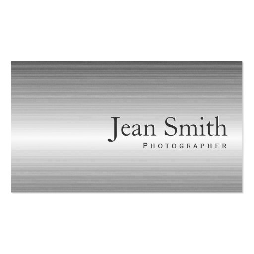 Plain Metal Photographer Business Card (front side)