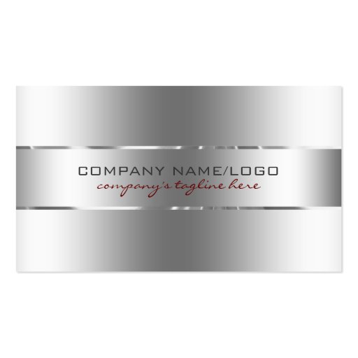 Plain Metallic Silver Design Stainless Steel Look Business Card