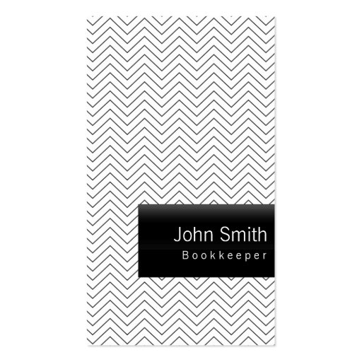 Plain Minimal Chevron Bookkeeper Business Card (front side)