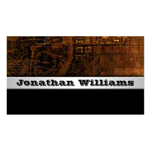 Plain Modern Professional Steampunk Business Cards (front side)