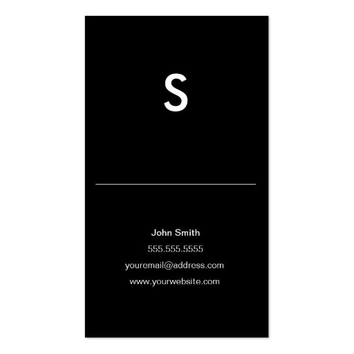 Plain Monogram Initial for Personal or Company Business Cards (front side)