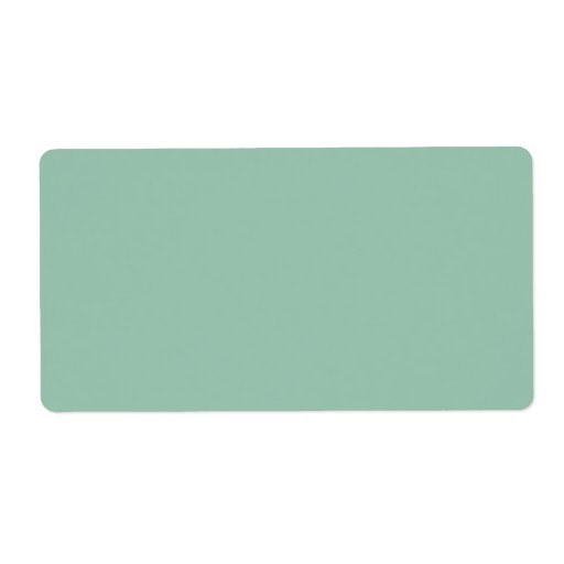 Plain muted jade green background blank label Zazzle