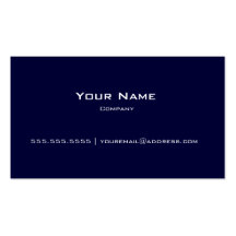 Plain Navy Blue & White Modern Business Card