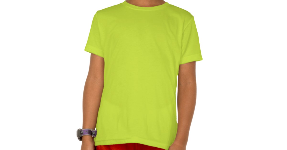 Plain Neon Yellow Kids' American Apparel Tshirt Zazzle