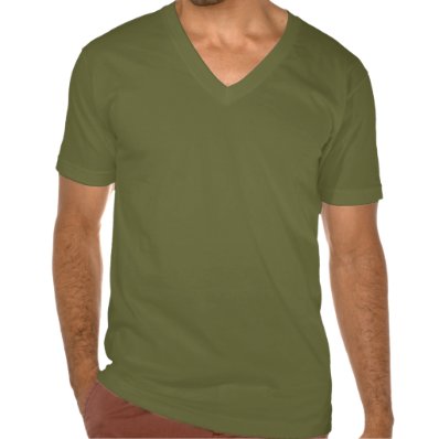 Plain olive green jersey v-neck t-shirt for men