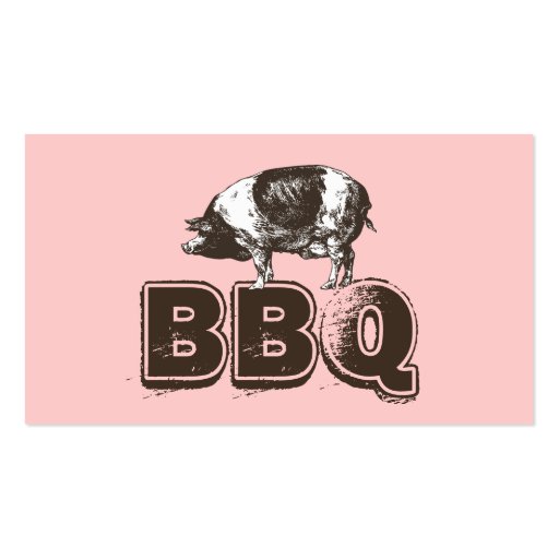 Plain Pink BBQ Pork Business Card (front side)