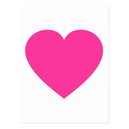 Plain Pink Heart Postcard Zazzle