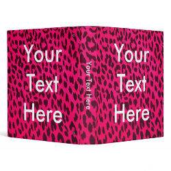 Plain Hot Pink Leopard Animal Print Binder scene style