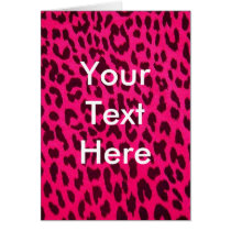 Plain Pink Leopard Print Card cards