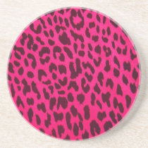 Plain Pink Leopard Print Coaster coasters