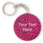 Plain Pink Leopard Print Keychain