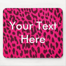 Plain Hot Pink Leopard Animal Print Mousepad scene style