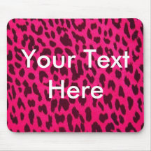 Plain Pink Leopard Print Mousepad