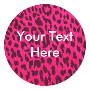 Plain Hot Pink Leopard Animal Print Sticker scene style