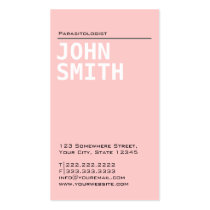 Plain Pink Parasitology Business Card