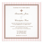 Plain Pink stripes  Wedding Invitations