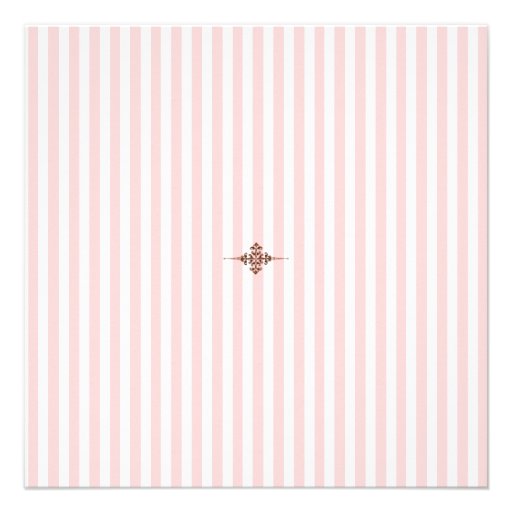 Plain Pink stripes  Wedding Invitations