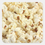 Plain popcorn close up. square stickers