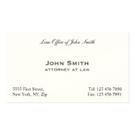 Plain Professional Elegant Attorney Law Office Business Cards