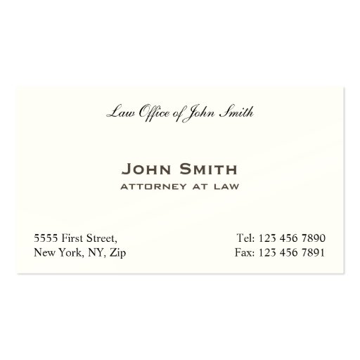 plain business card
